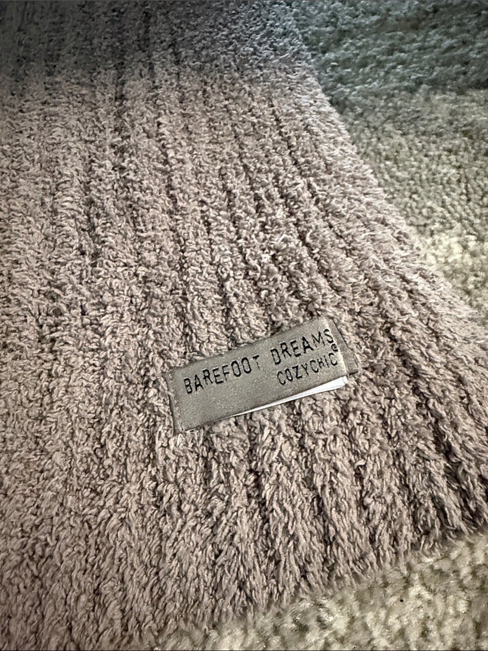 Barefoot Dreams CozyChic Ribbed Throw in Taupe Blush